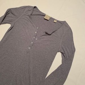 Scotch & Soda Gray/Purple Henley T-Shirt Size 1
